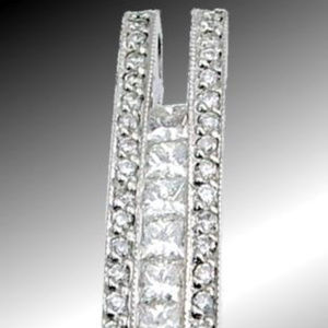 Diamond Pave Channel Pendant 1.23TDW 18KT White